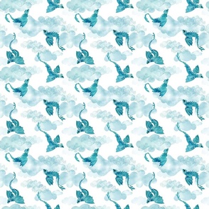 Dragons clouds turquoise extra small