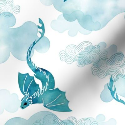 Dragons clouds turquoise small