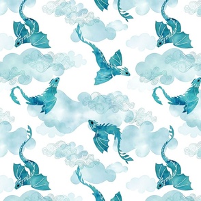 Dragons clouds turquoise small