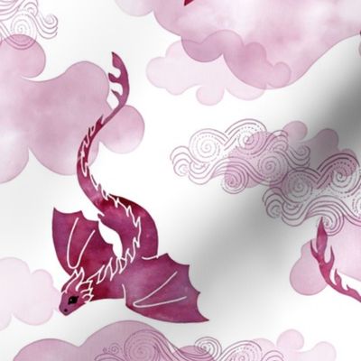 Dragons clouds magenta small