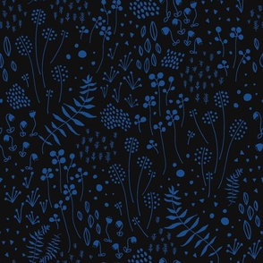 Jardin d'automne_Cobalt blue on black
