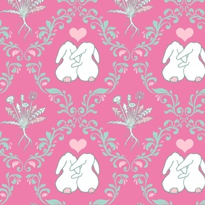 bunny love damask pink large