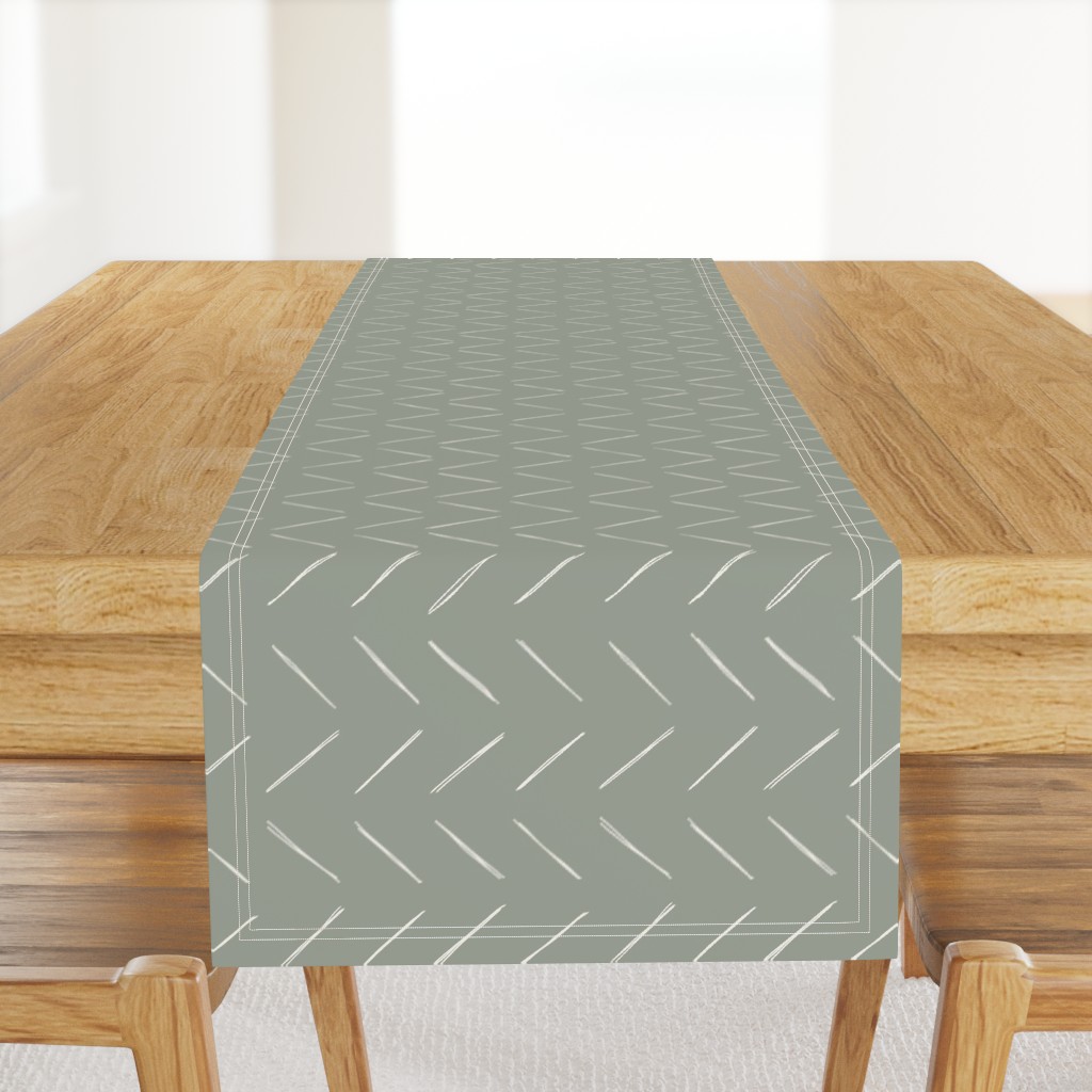 Rotated // Freehand chevron on Sage Green