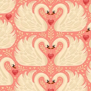 My Swan and only Valentine - vintage pink