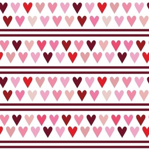Hearts and Stripes - peachy plum pink