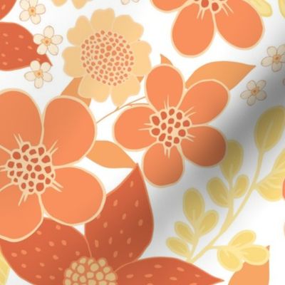 Retro Floral - Orange