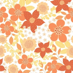 Retro Floral - Orange