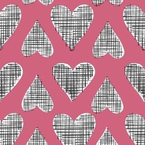 Sketch Hearts White and Pink