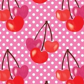 Heart Cherry Fabric, Wallpaper and Home Decor