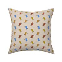 Parrot - Beige, mustard, blue