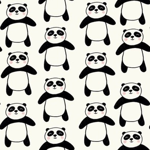 Panda full body - Black and white