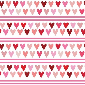 Hearts and stripes - hot pink
