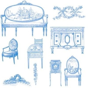 Louis XV Style French in Blueberry Blue