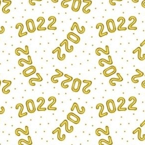 Happy New Year - 2022 - gold balloons on cream - LAD21