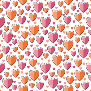 Happy Hearted / Felicity /Hearts / Berry Tangerine / Valentine's Day / Medium