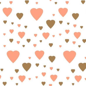 Raw Umber Coral Hearts