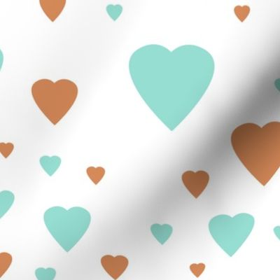 Raw Sienna Robins Egg Blue Hearts