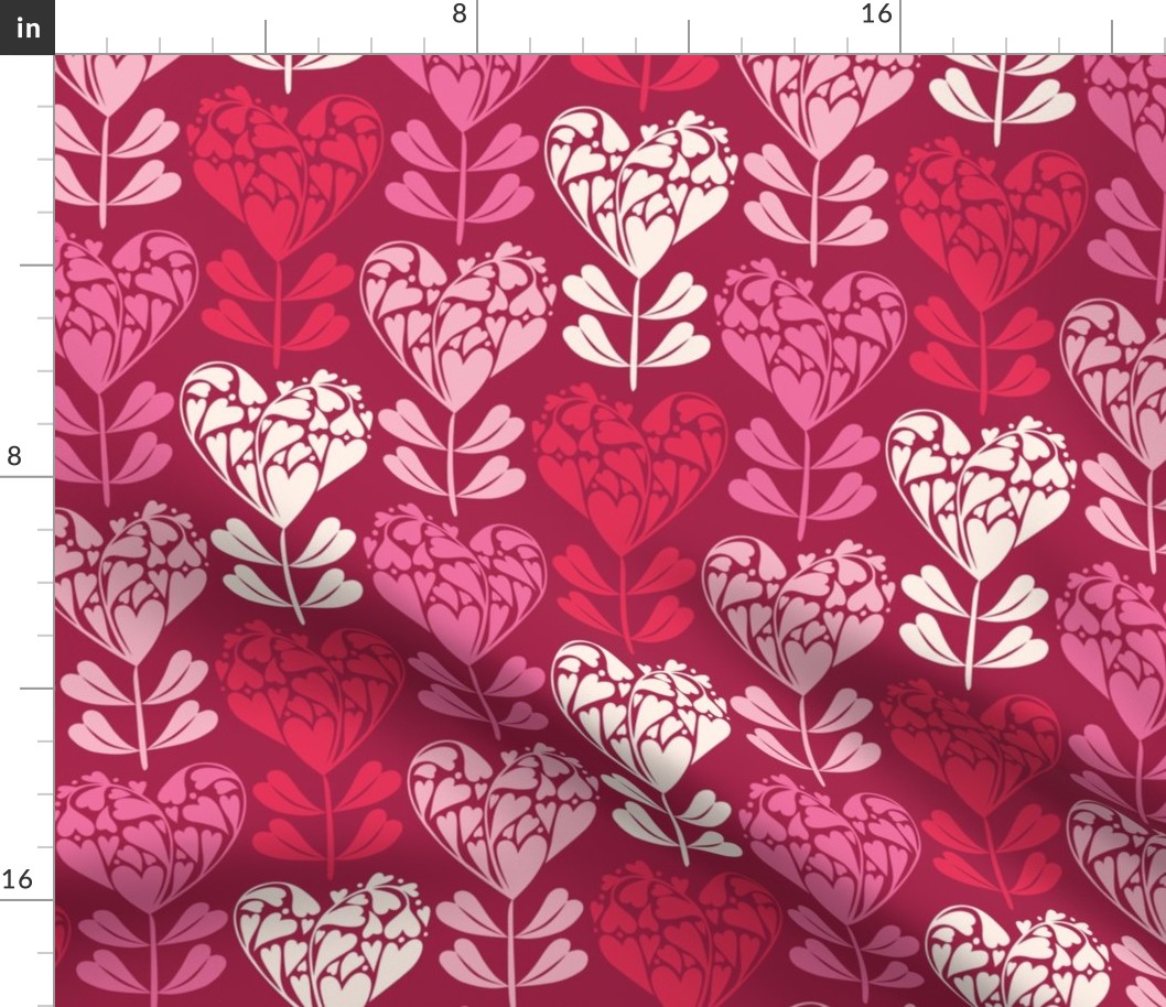 Hearts Blooming, Ruby (large)