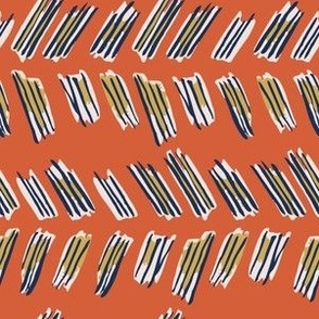 Graffiti abstract chevron dashes on orange 