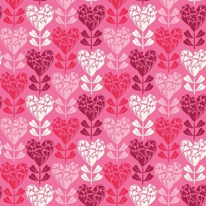 Hearts Blooming, Bubblegum (medium)