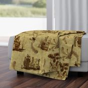 Frog Toile (Brown on brown)