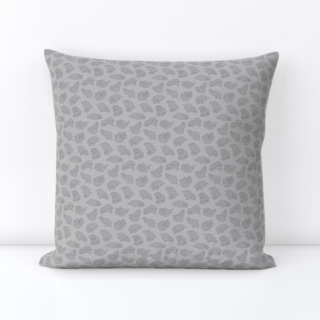 Scattered Hippo Outlines - gray - small