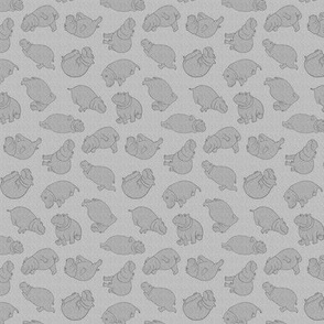 Scattered Hippo Outlines - gray - small