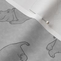 Scattered Hippo Outlines - gray - large