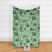 Frog Toile (Green on green)