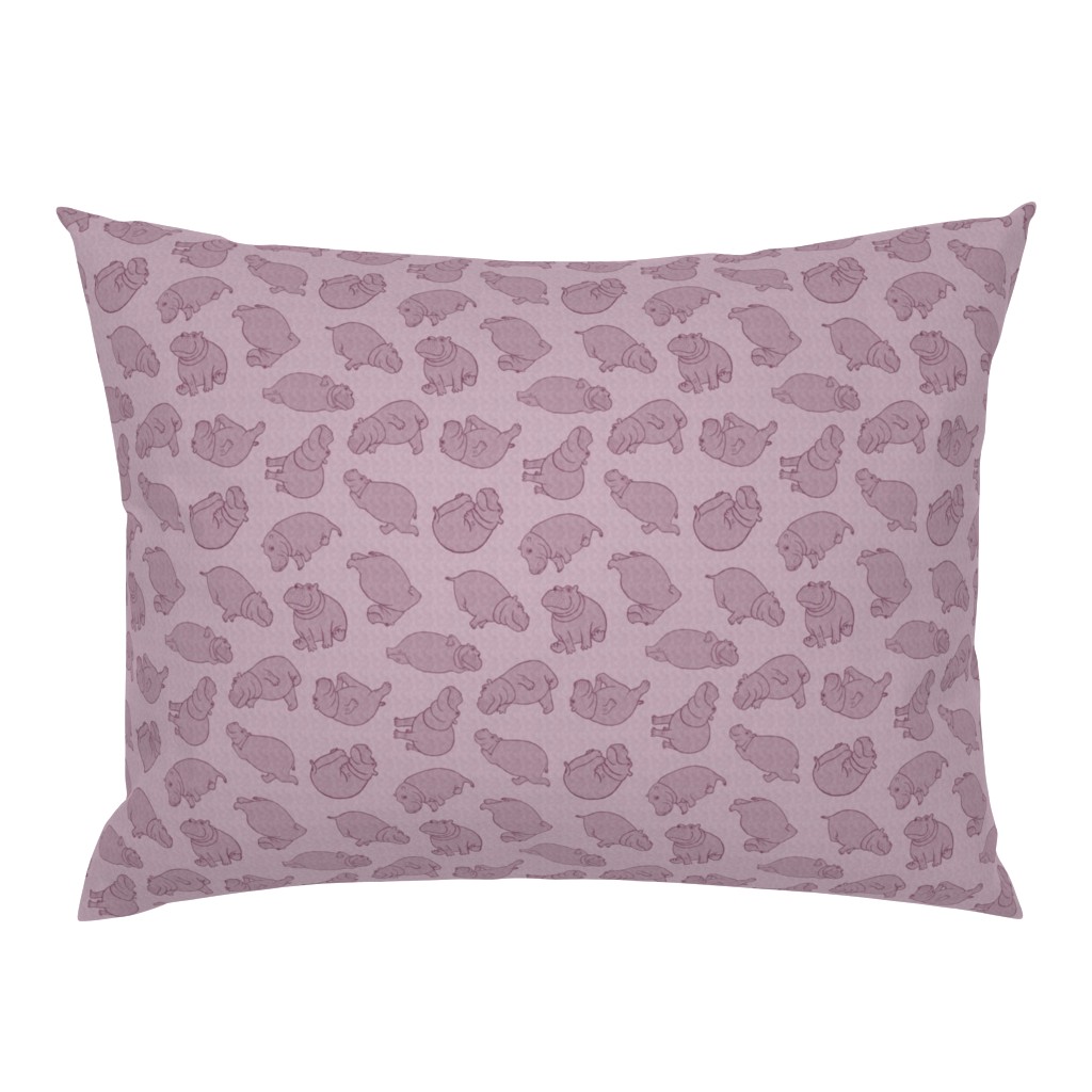 Scattered Hippo Outlines - hippo pink - medium 