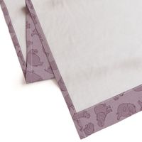 Scattered Hippo Outlines - hippo pink - large