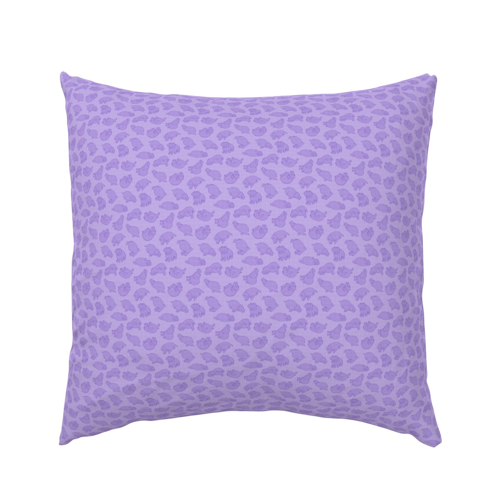 Scattered Hippo Outlines - purple - small