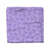 Scattered Hippo Outlines - purple - large