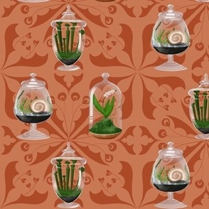 Victorian jars on terracota
