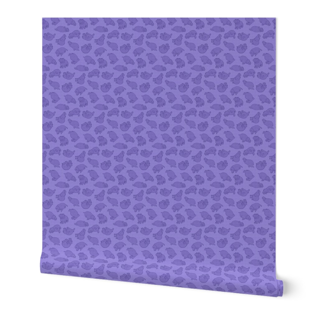 Scattered Hippo Outlines - violet - small