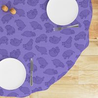 Scattered Hippo Outlines - violet - large