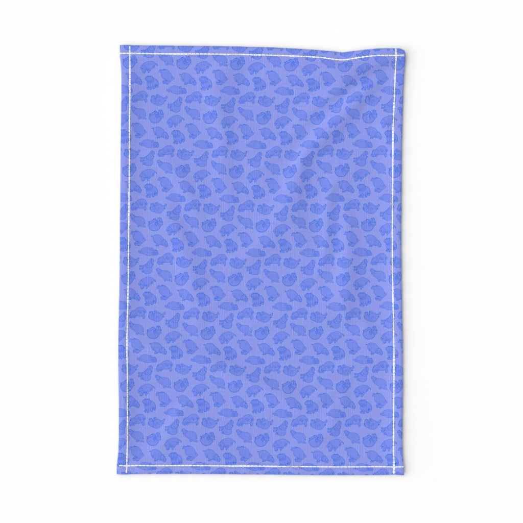 Scattered Hippo Outlines - light blue - small