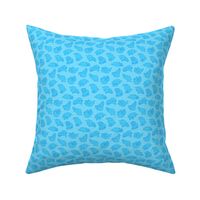 Scattered Hippo Outlines - turquoise - small