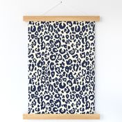 Cheetah Chic // Navy on Cream (Medium Size)