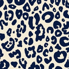 Cheetah Chic // Navy on Cream (Medium Size)