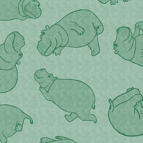 Hippo Pattern Wallpaper Mural | Animal Wallpaper for Child's Room UK