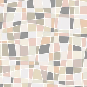 twisted mosaic - modern neutrals abstract curves  - neutral colors