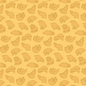 Scattered Hippo Outlines - gold - small