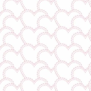 Love and Lace - Hearts in a Row Pink on White
