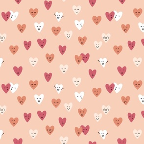 Happy Hearts in Blush-13x9