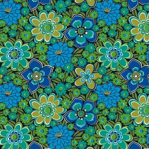 Nellie Groovy Garden (Blue Green) - Small