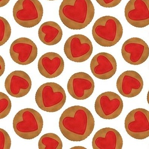 Jammy heart biscuits (6x6 scale)