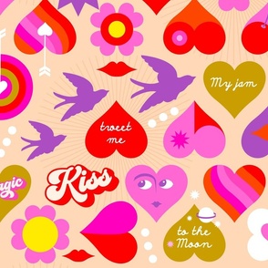 Kitsch Valentine Hearts - L