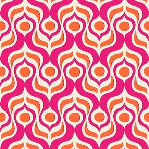 Eidos - 70s Op Art Ogee (Pink Orange) - Small