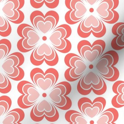 Love Flowers Small- Vertical Alignment- Flower Power- Geometric Flowers and Hearts- Valentines Day- Wallpaper- Home Decor